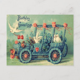 Dove Car Glöm mig- Not Heart Ro Vykort