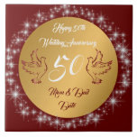 Dove Customize Happy Gold 50th Anniversary Kakelplatta<br><div class="desc">Dove Customize Happy Gold 50th Anniversary ceramic tile - Customized And Personalized Product - (Type BOKI412 in the site search (browser) to see the offer of all my creations. Thanks. ) - See my other products and collections, choose a gift for you and your dear ones. Thanks for buying in...</div>