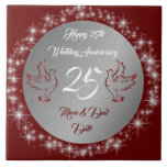 Dove Customize Happy Silver 25th Anniversary Kakelplatta<br><div class="desc">Dove Customize Happy Silver 25th Anniversary ceramic tile - Customized And Personalized Product - (Type BOKI412 in the site search (browser) to see the offer of all my creations. Thanks. ) - See my other products and collections, choose a gift for you and your dear ones. Thanks for buying in...</div>