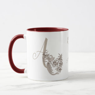 Dove Elegant Monogram Initial A Personlig Mugg