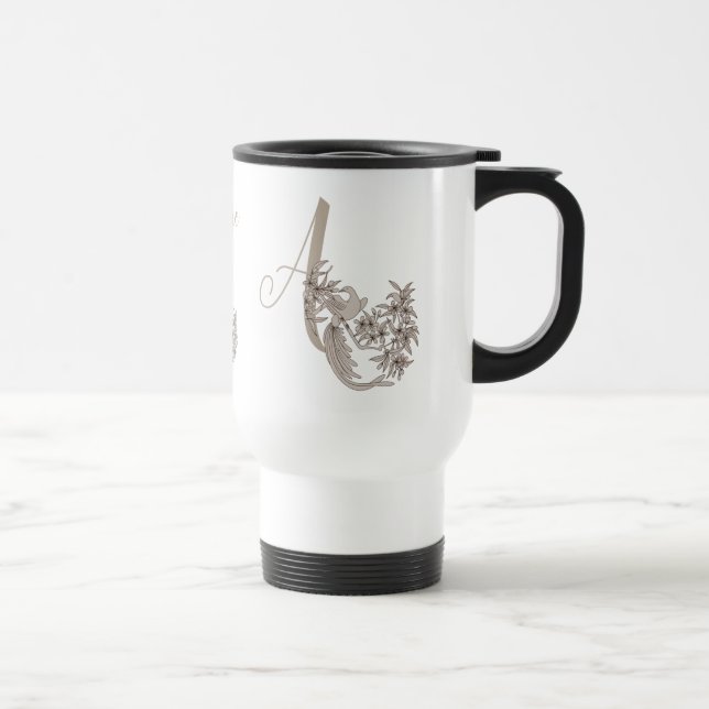 Dove Elegant Monogram Initial A Personlig Resemugg (Höger)
