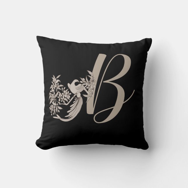 Dove Elegant Monogram Initial B  Kudde (Framsida)