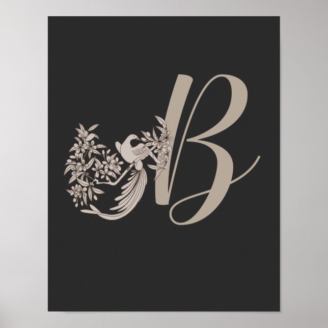 Dove Elegant Monogram Initial B  Poster (Framsidan)
