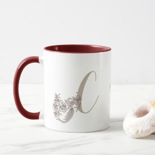 Dove Elegant Monogram Initial C Personlig Mugg