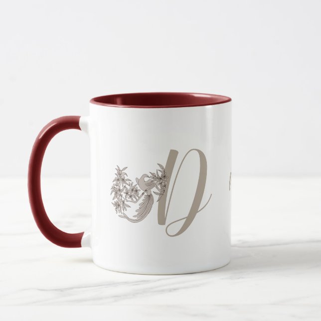 Dove Elegant Monogram Initial D Personlig Mugg (Vänster)