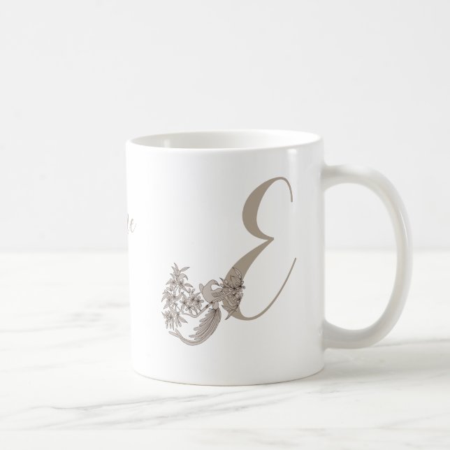 Dove Elegant Monogram Initial E Personlig Kaffemugg (Höger)