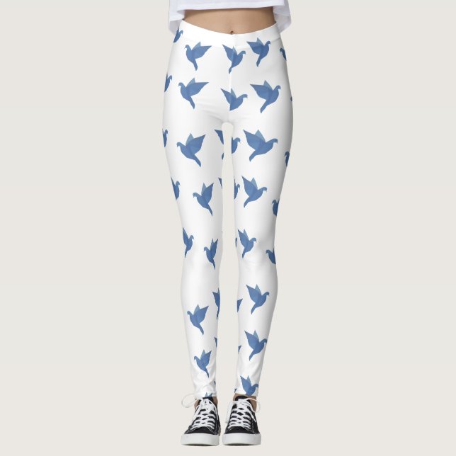 Dove, fågelkonst, Pigeons Leggings (Framsida)