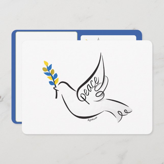 Dove för fredens anpassningsbar hälsning spara datumet (Fram/baksida)