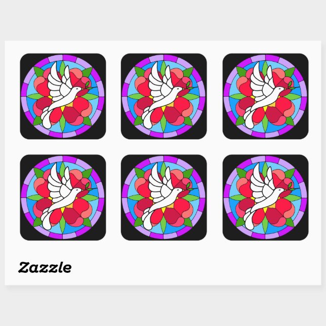 Dove Fyrkantigt Klistermärke (Ark)