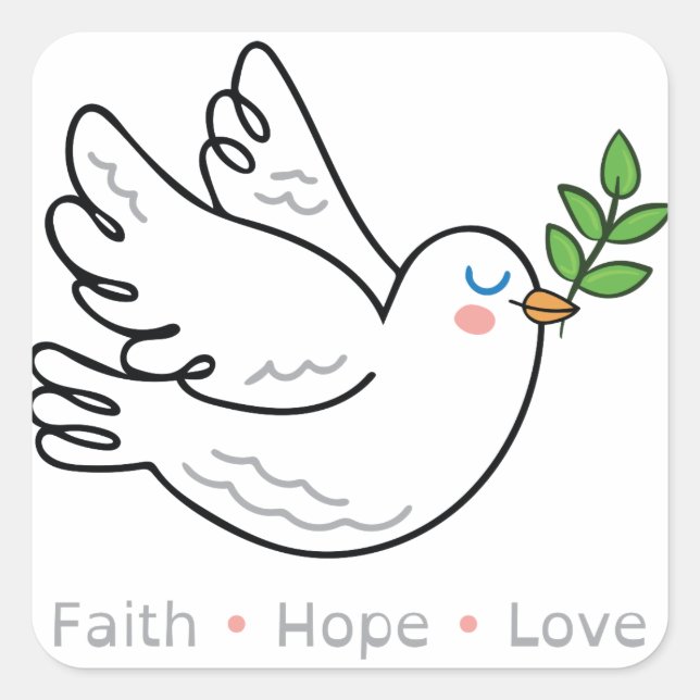 Dove Fyrkantigt Klistermärke (Framsida)