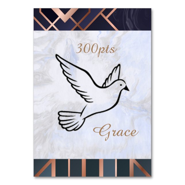 Dove Grace Card Bordsnummer (Baksidan)