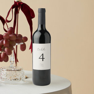 Dove Grått Chic B&W Minimalistiskt Bröllop Vinflaska Etikett