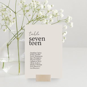 Dove Grått Chic Modern Minimalist Bröllop Bordsnummer