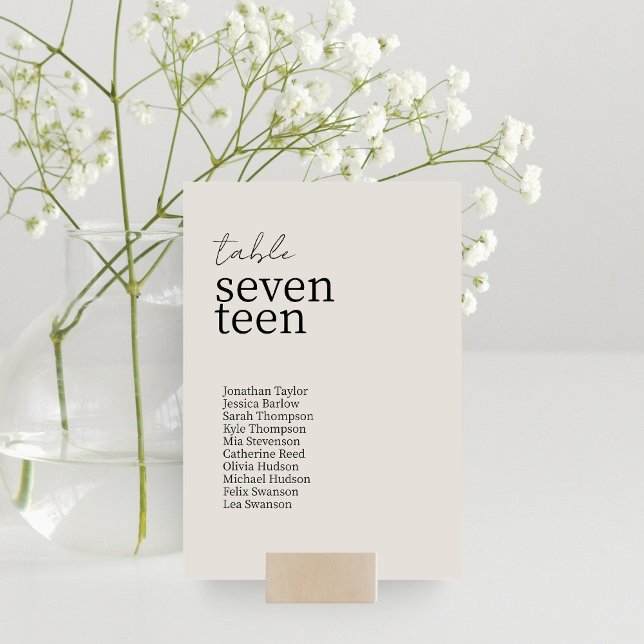 Dove Grått | Chic Modern Minimalist Bröllop Bordsnummer (Skapare uppladdad)