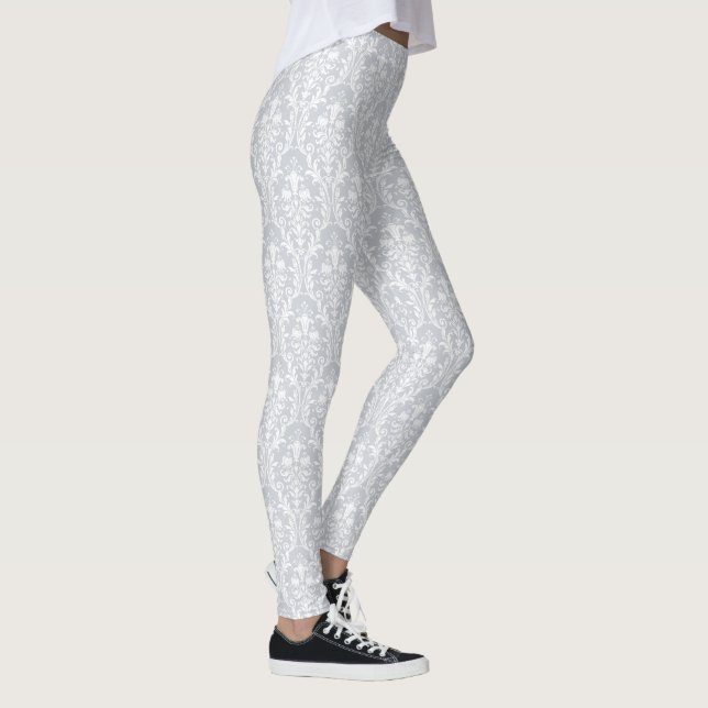 Dove-Grått- och Vita Blommigtar Leggings (Höger)