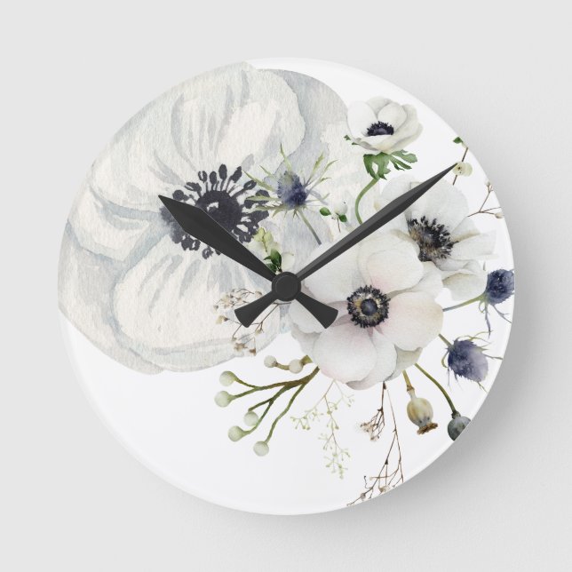 Dove Grått Phantasy Rund Klocka (Framsida)