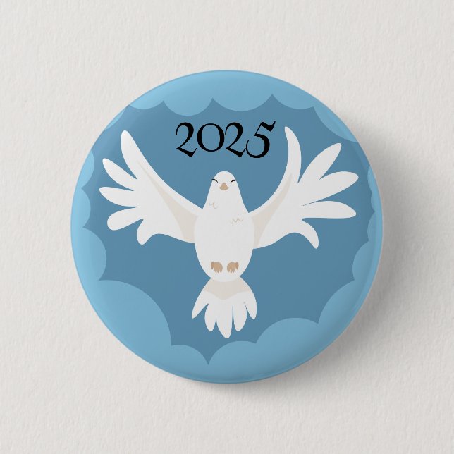 Dove Heliga Spirit Custome Year Pentecost Knapp (Framsida)