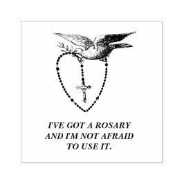 DOVE HOLDING ROSARY CATHOLIC PRAYER VIRGIN MARY STÄMPEL