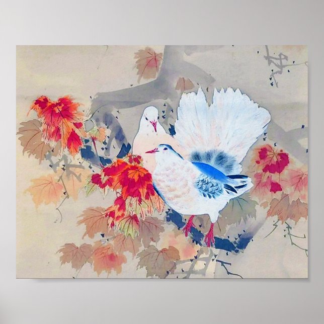 Dove i Höst löv, Watanabe Seitei Poster (Framsidan)