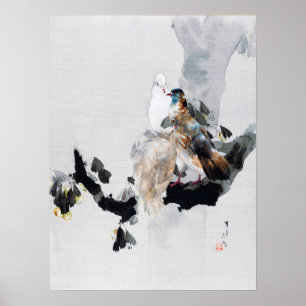 Dove i Träd, Watanabe Seitei Poster