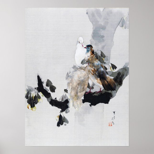 Dove i Träd, Watanabe Seitei Poster (Framsidan)