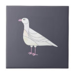 Dove Kakelplatta<br><div class="desc">A white dove on a dark purple background. Perfect for peaceful bird lovers. Original art by Nic Squirrell.</div>