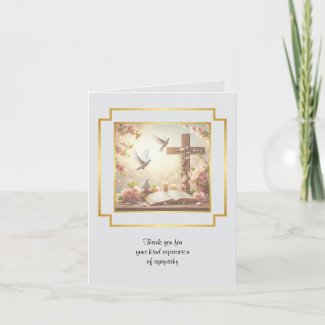 Dove Kor Sympathy Tack Folant Note Card Anteckningskort (Framsida)