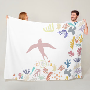 Dove Matisse Art Inslag Fleecefilt