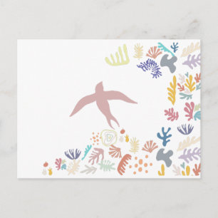 Dove Matisse Art Inslag Inbjudan Vykort