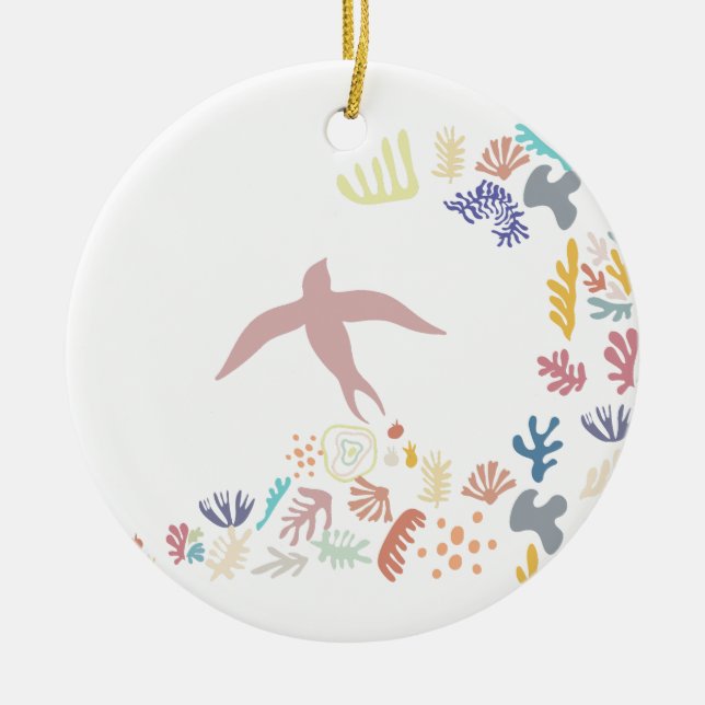 Dove Matisse Art Inslag Julgransprydnad Keramik (Framsidan)