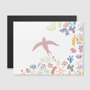 Dove Matisse Art Inslag Magnetisk Inbjudningskort