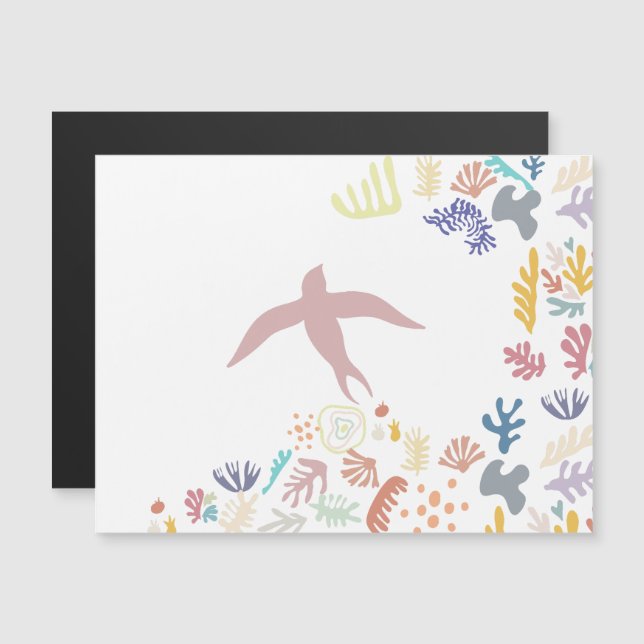 Dove Matisse Art Inslag Magnetisk Inbjudningskort (Fram/baksida)