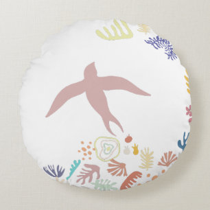 Dove Matisse Art Inslag Rund Kudde