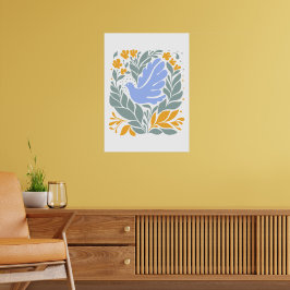 Dove med blommor i stil | Moderna former Poster