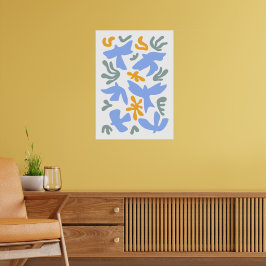 Dove med blommor i stil | Moderna former Poster