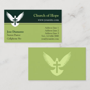 Dove med Kor Forest Grönt Church Card Visitkort