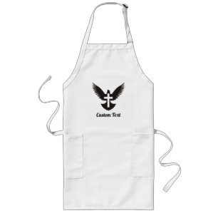 Dove med Kor Long Apron Långt Förkläde