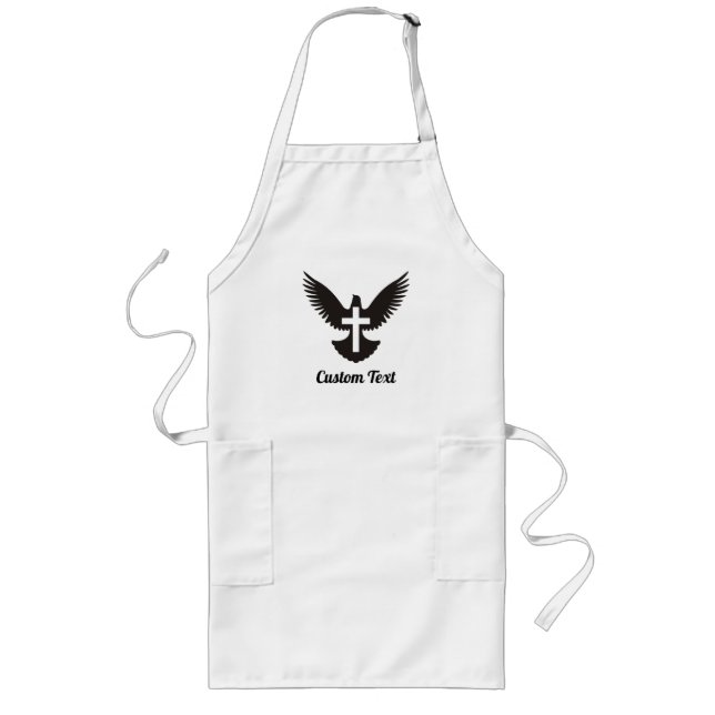 Dove med Kor Long Apron Långt Förkläde (Framsidan)