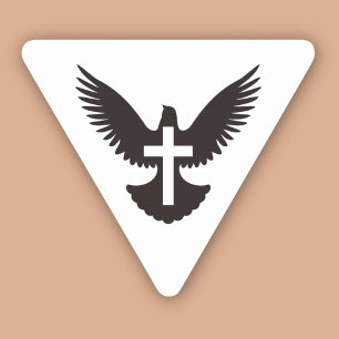Dove med Kor Triangelformat Klistermärke