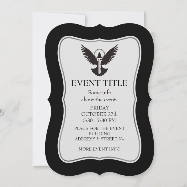 Dove med Nyckel Inbjudningar (Baksida)