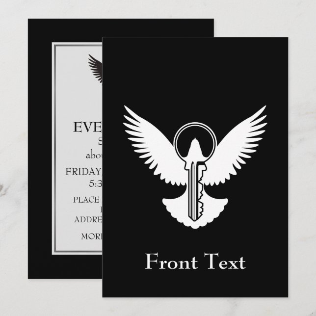 Dove med Nyckel Inbjudningar (Fram/baksida)