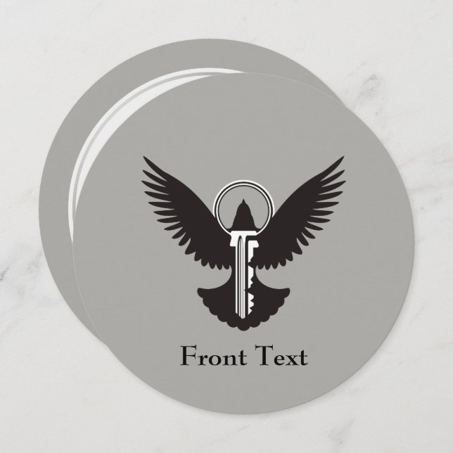 Dove med Nyckel Inbjudningar (Fram/baksida)