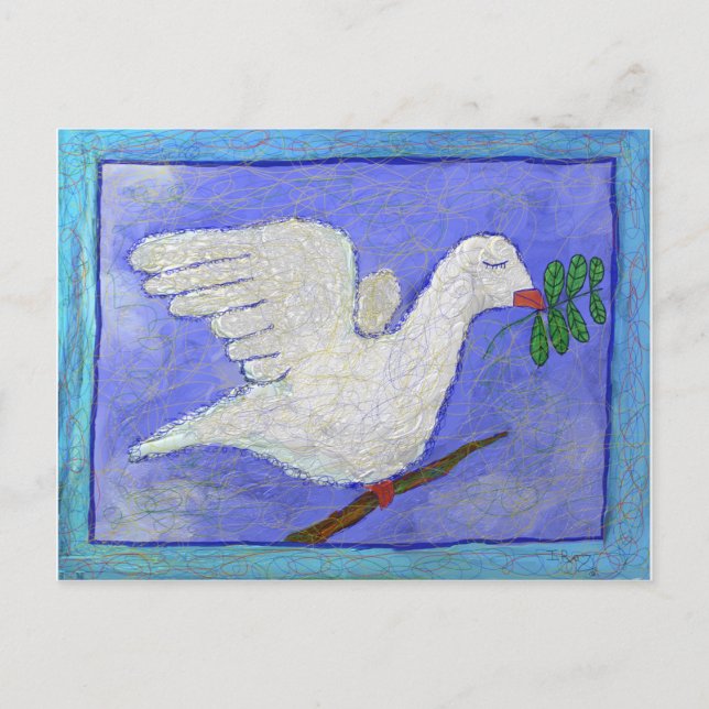Dove med Olive Gren Vykort (Framsida)