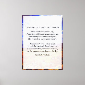 Dove Mjölk och Honung Dikt av Pamela Storch Canvastryck