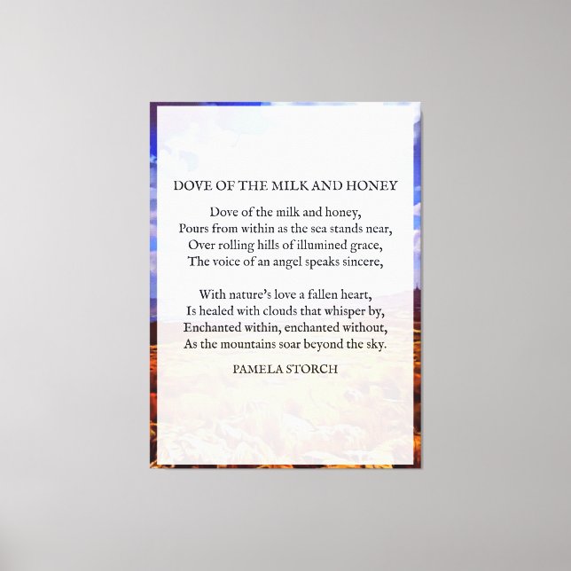 Dove Mjölk och Honung Dikt av Pamela Storch Canvastryck (Framsida)