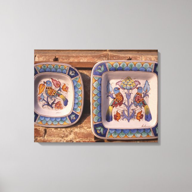 Dove mönster på traditionellt lergods poster plack canvastryck (Framsida)