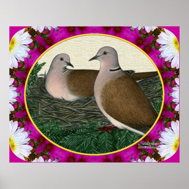 Dove Nest and Flowers Poster (Framsidan)