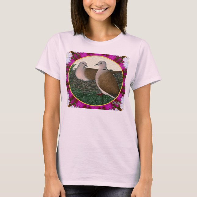 Dove Nest and Flowers T-shirt (Framsida)