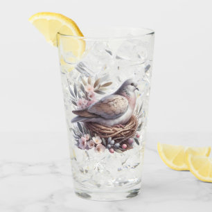 Dove Nest med Flowers och Olive Grenar Glaskopp