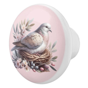 Dove Nest med Flowers och Olive Grenar Knopp